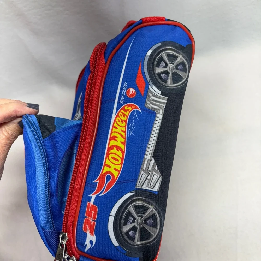 Hot Wheels SNEDDON 25 Blue Racing Backpack Lunch Bag Kids Accessories Innovation